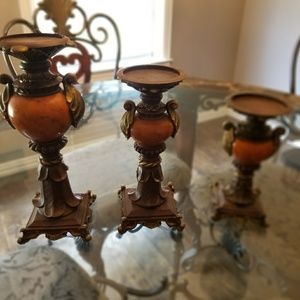 SOLD 2/27 Candle holders, Set of 3